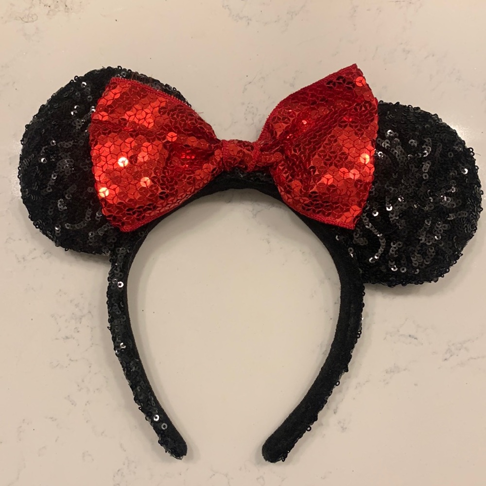 Official Disney Parks black and red sequin ears!